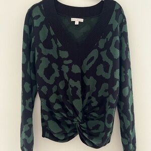 Eva Mendes NY&Co Green and Black Sweater